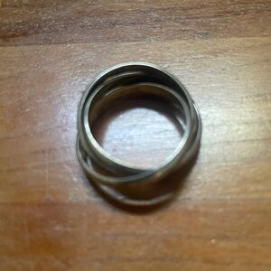 Vintage rolling triple band silver Russian wedding ring